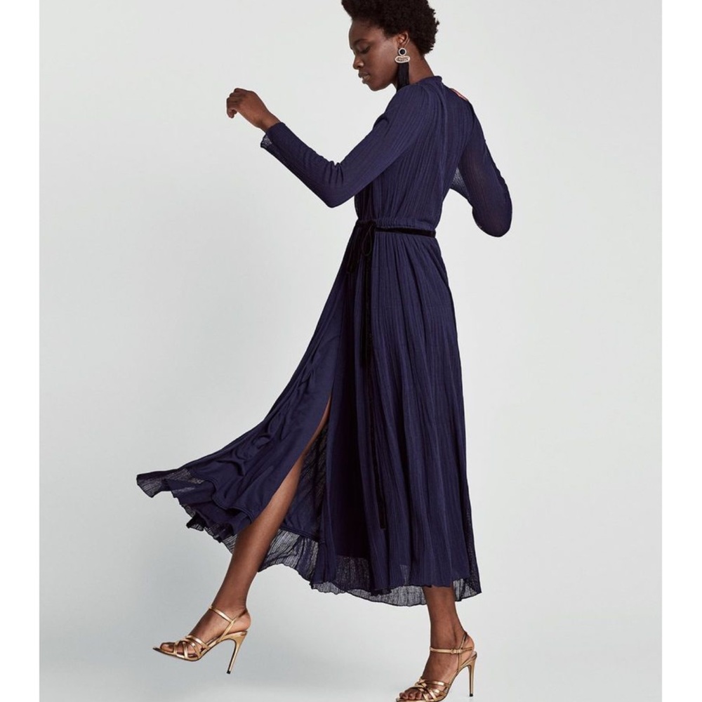 Zara Navy Midi Dress